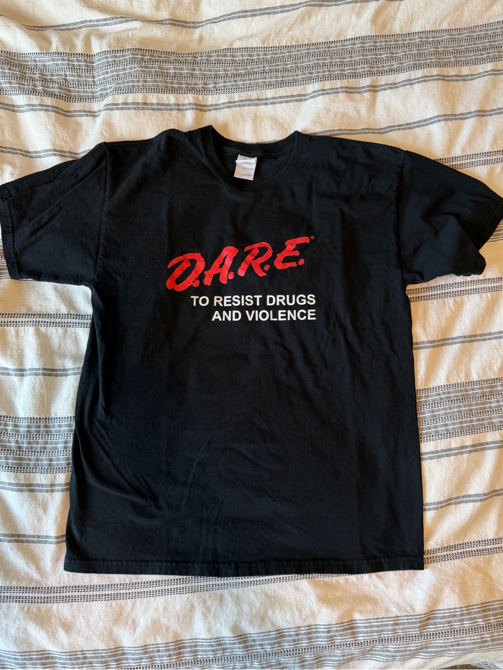 Gildan Black D.A.R.E. Graphic Tee with Red Logo